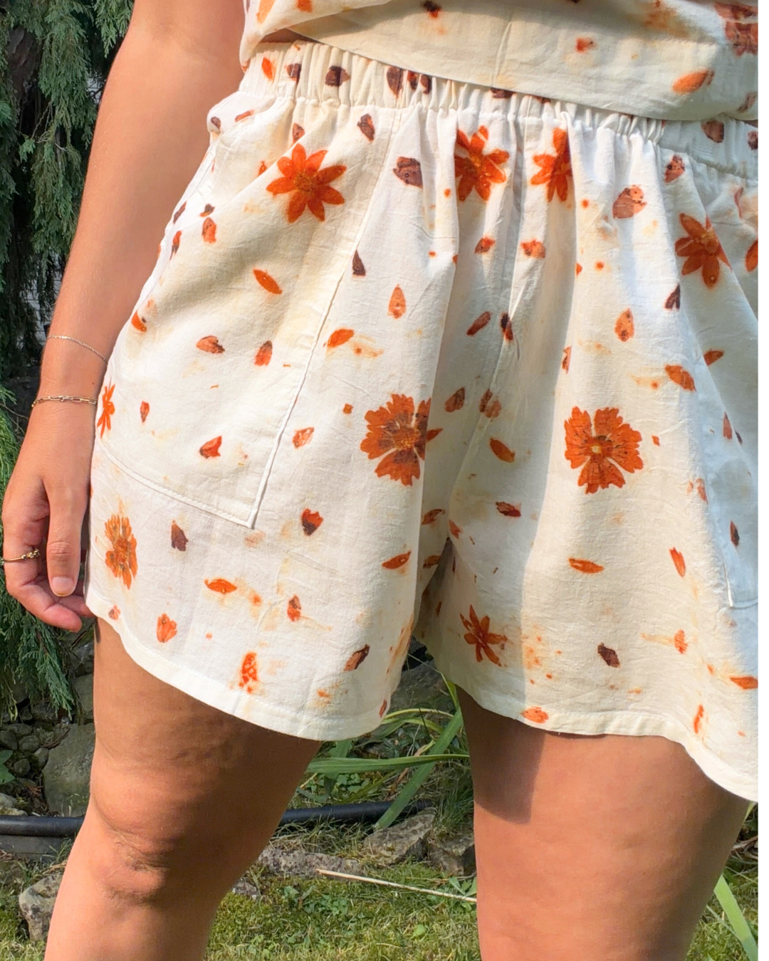Garden Flower Dyed Shorts - 100% Organic Cotton