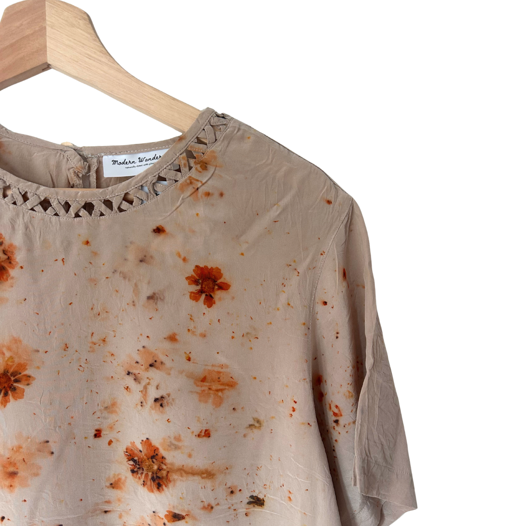 Coreopsis Dyed 100% Silk Button Up - M