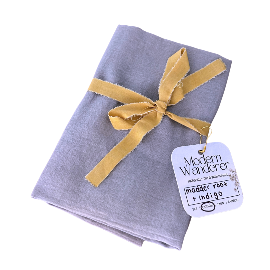 100% Organic Cotton Plant Dyed Bandana - Madder Root + Indigo