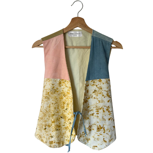 Patchwork Plant Dyed Vest - M/L - 100% Upcycled Cotton