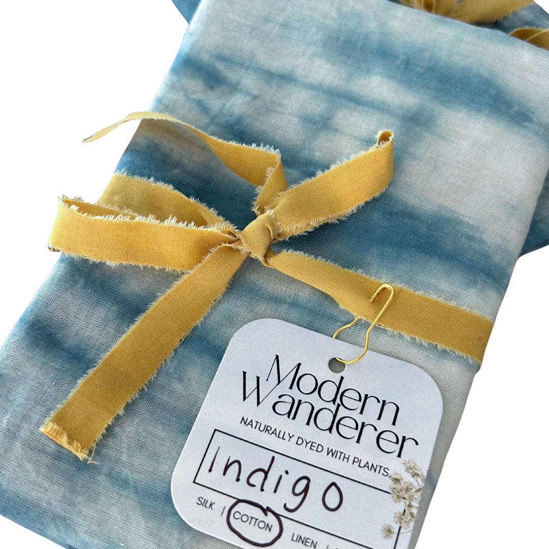 100% Organic Cotton Plant Dyed Bandana - Tie Dye Indigo