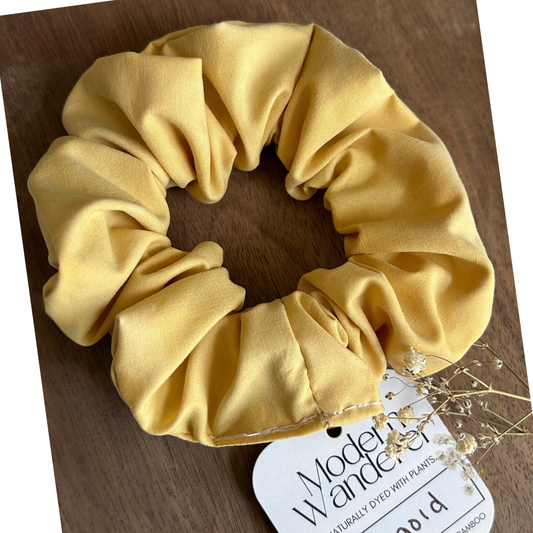100% Organic Cotton Plant Dyed Scrunchie- Marigold