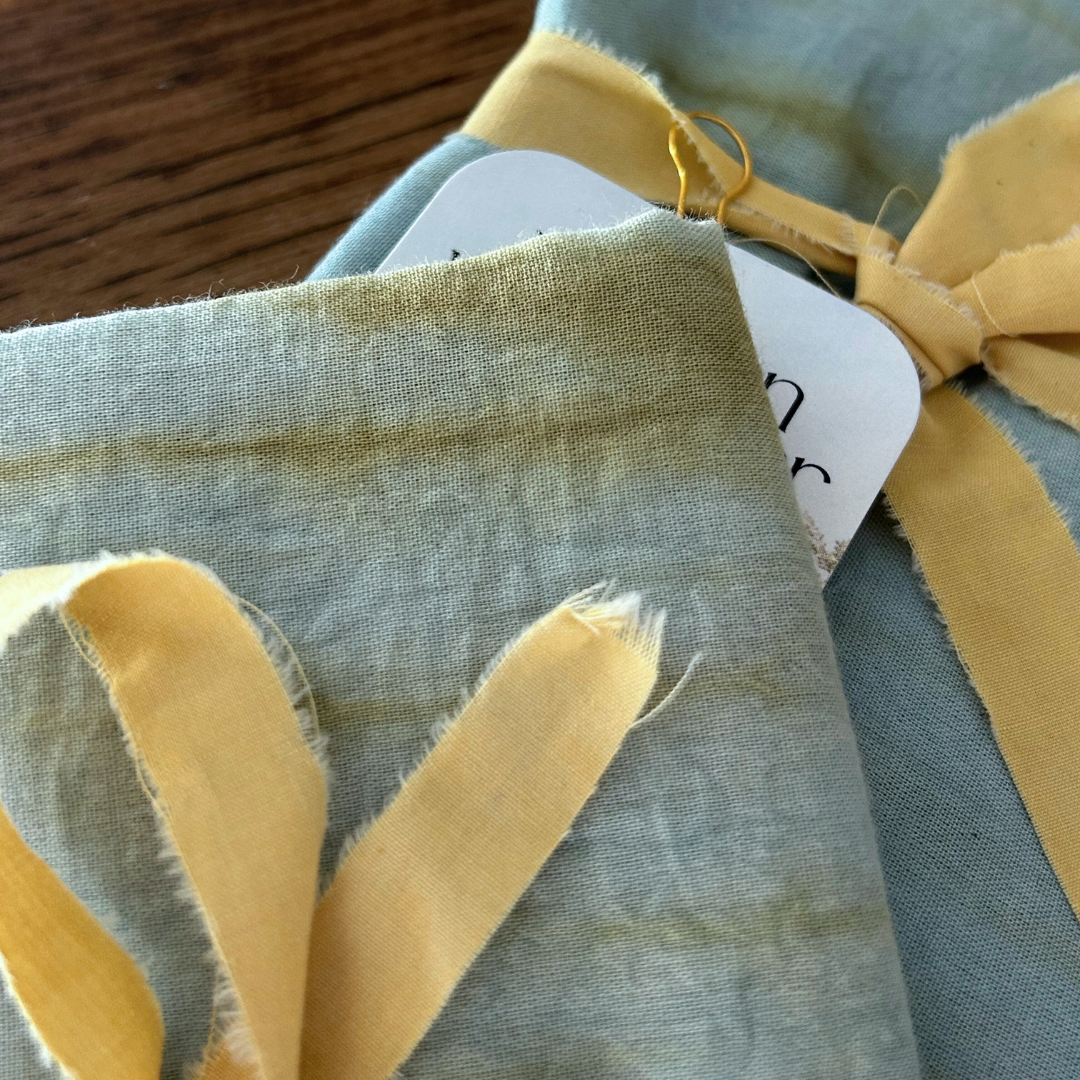 100% Organic Cotton Plant Dyed Bandana - Marigold + Indigo