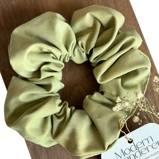 100% Organic Cotton Plant Dyed Scrunchie- Marigold + Indigo