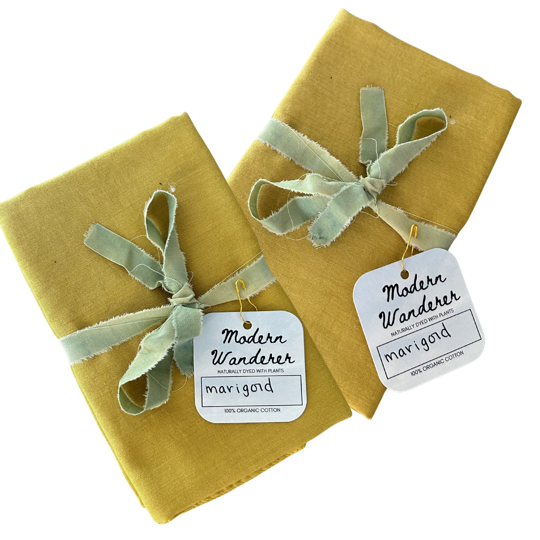 100% Organic Cotton Plant Dyed Bandana - Marigold