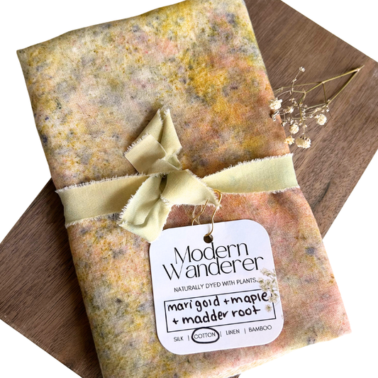 100% Organic Cotton Plant Dyed Bandana - Maple + Madder Root + Marigold