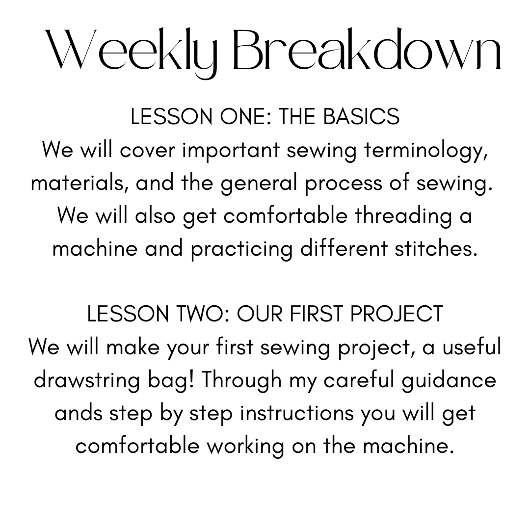 Fundamentals Of Sewing: 3 Week Course (In Person) + eBook