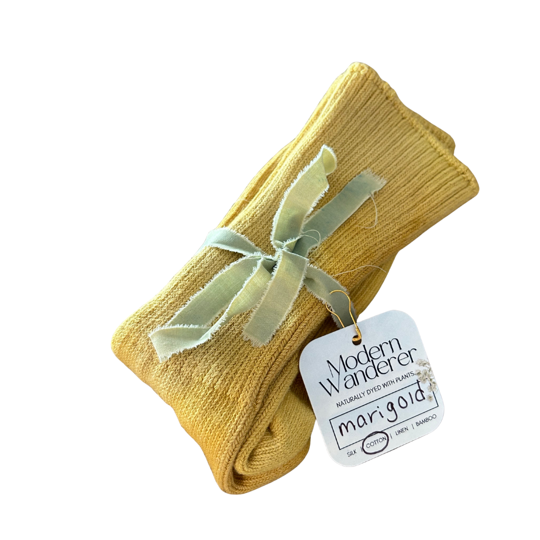 Marigold Dyed Organic Cotton Crew Socks