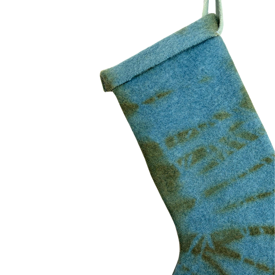 100% Wool Plant Dyed Stocking - Marigold/Indigo