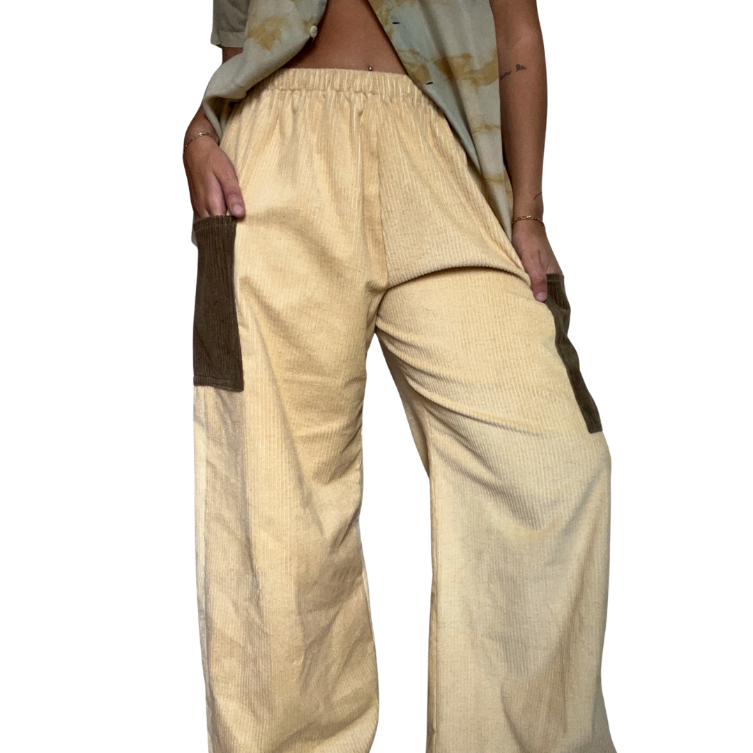 Black Walnut Dyed Corduroy Pants- 100% Upcycled Cotton
