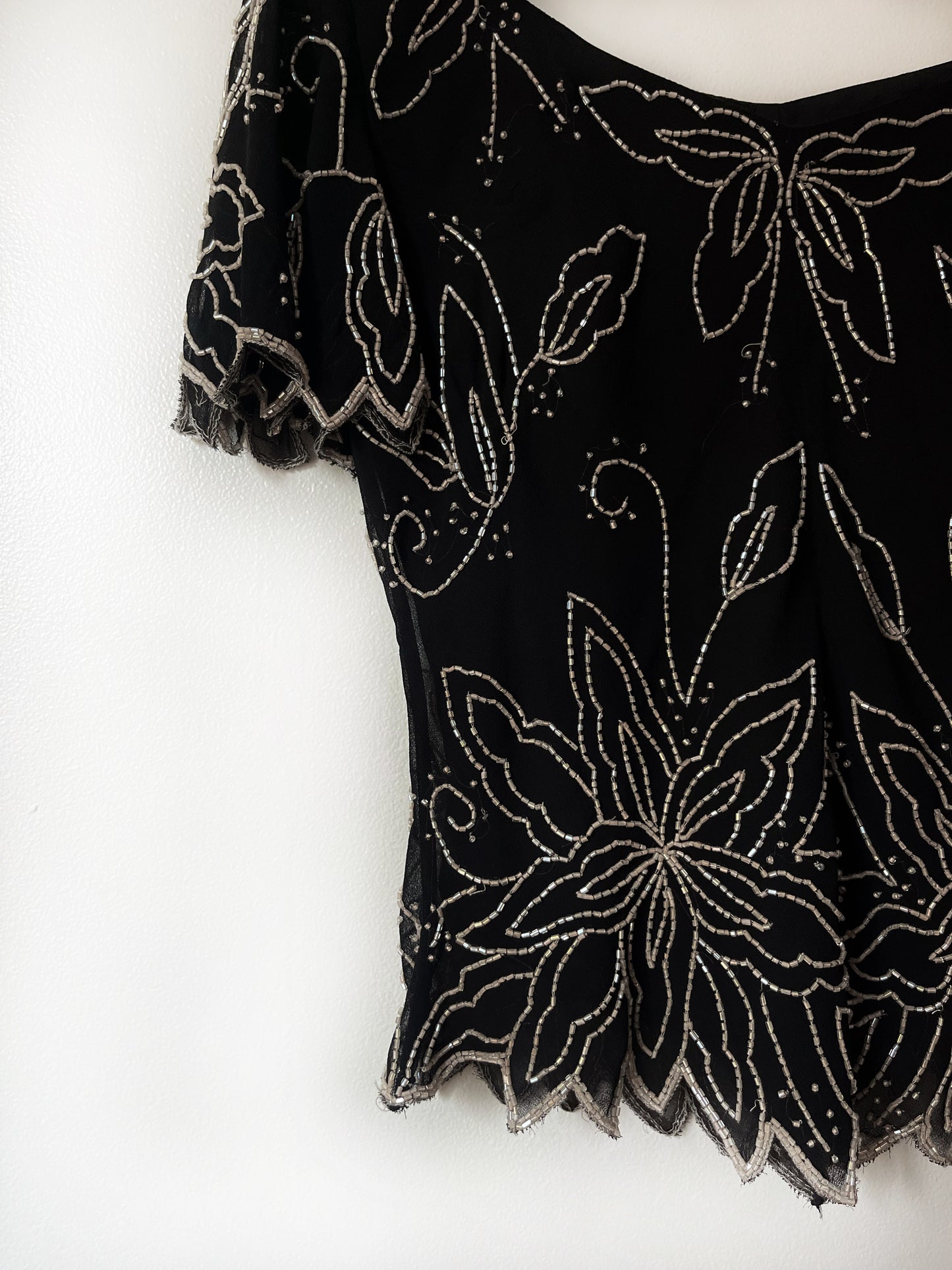 Vintage Beaded Top - S