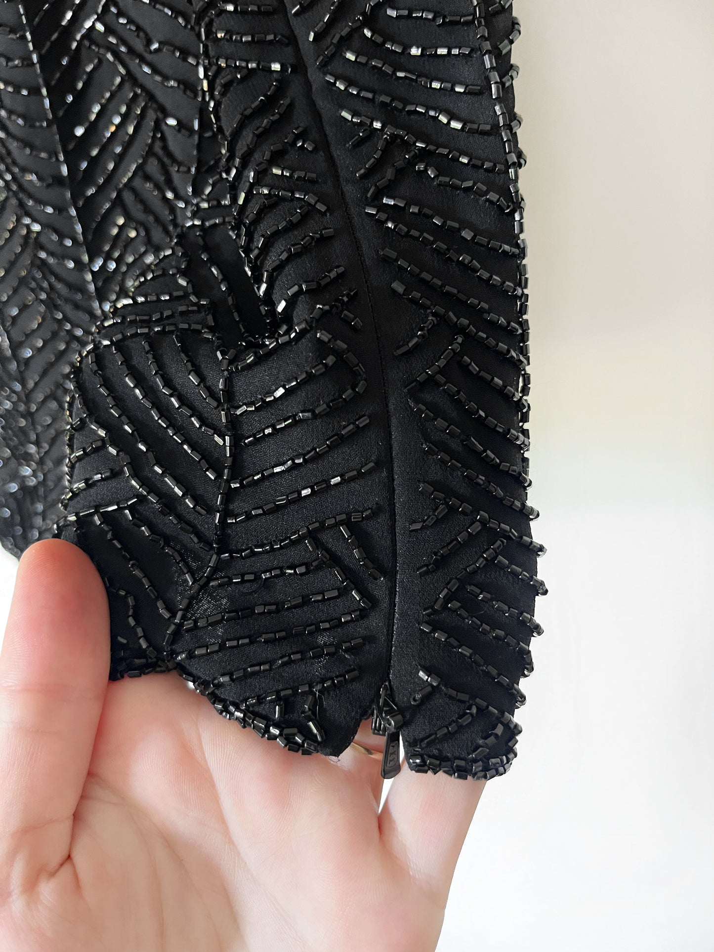 Vintage Black 100% Beaded Top - S