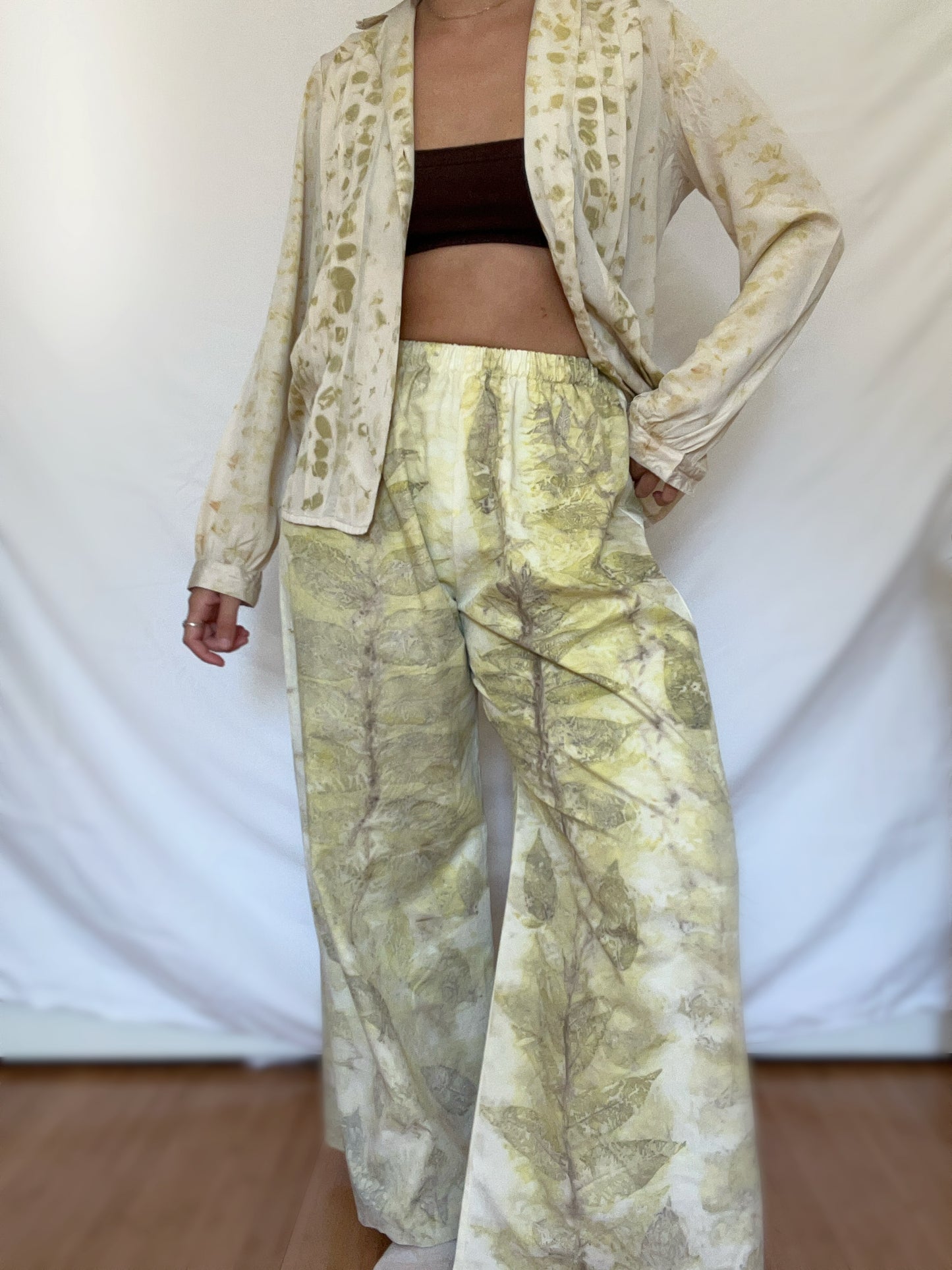 100% Cotton Plant Dyed Lounge Pant - Black Walnut - S/M