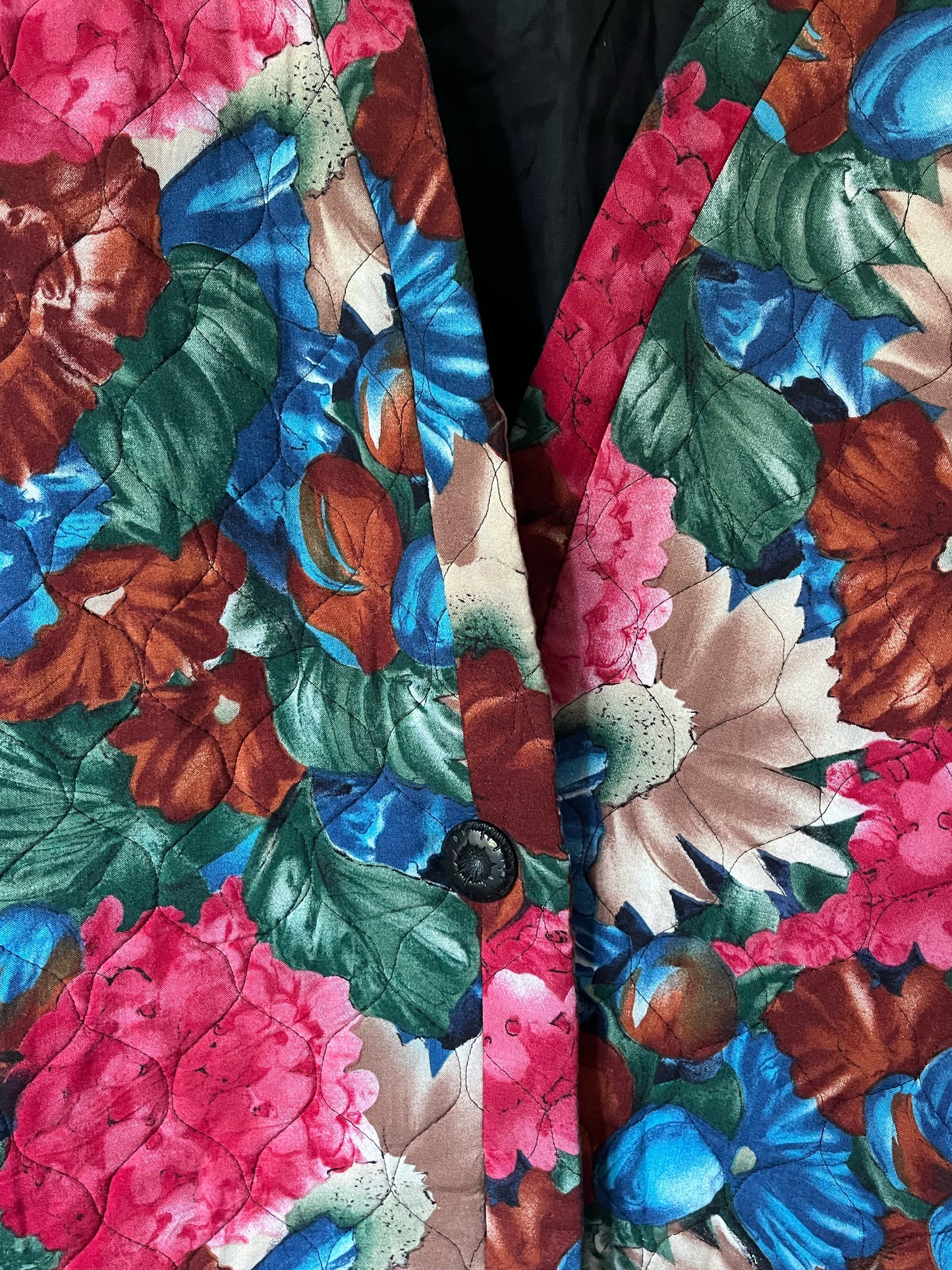 Vintage Floral Quilted Coat - L