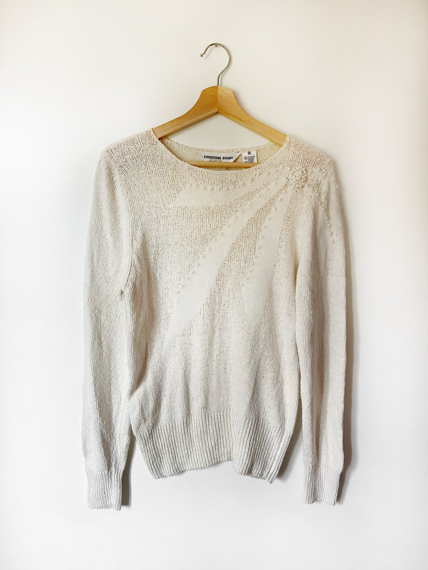 Vintage Silk/Angora Pearl Sweater - M