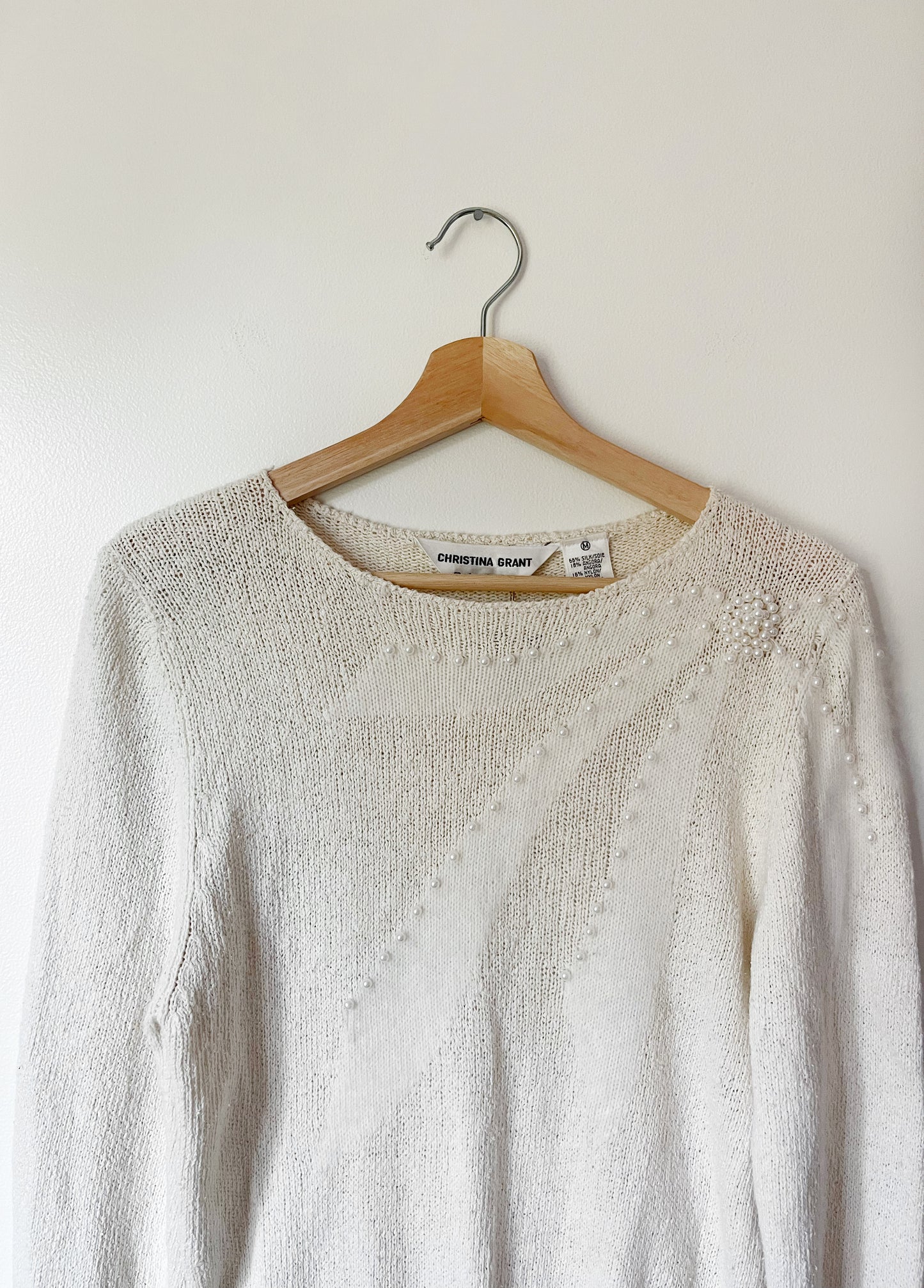 Vintage Silk/Angora Pearl Sweater - M