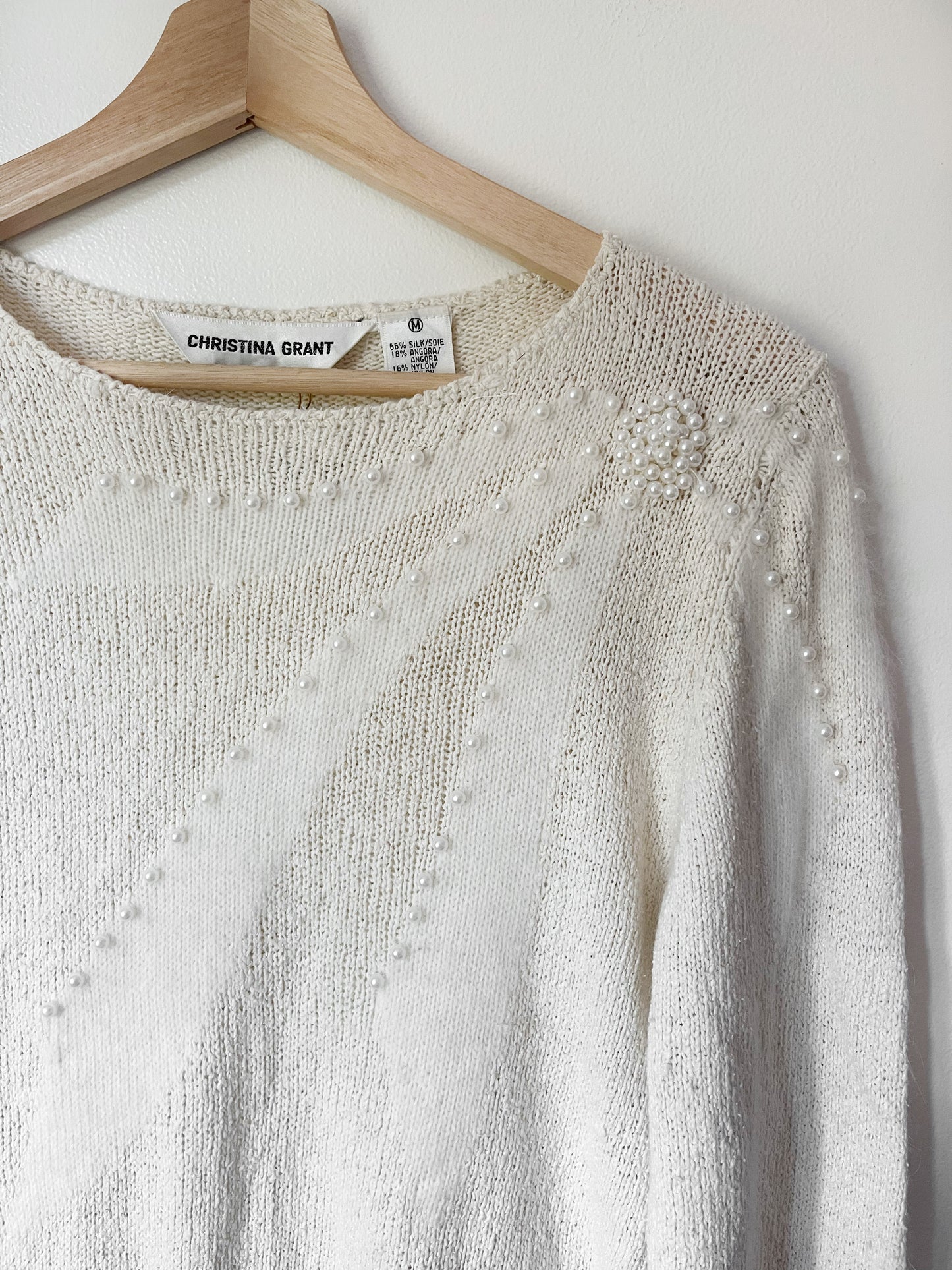 Vintage Silk/Angora Pearl Sweater - M