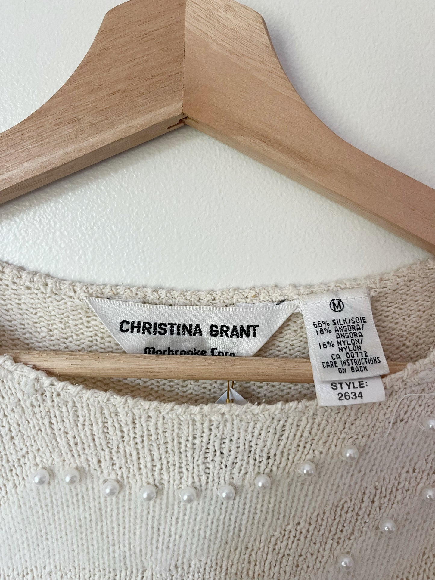 Vintage Silk/Angora Pearl Sweater - M