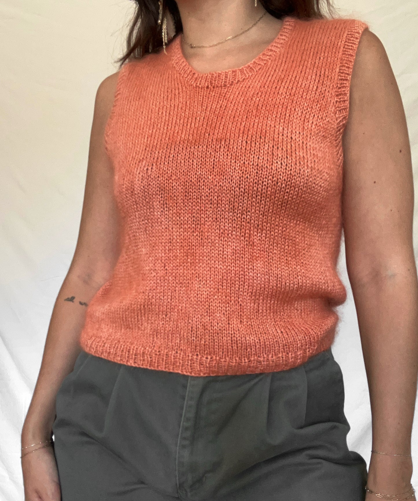 Mohair/Silk Plant Dyed Vest - Madder Root - S