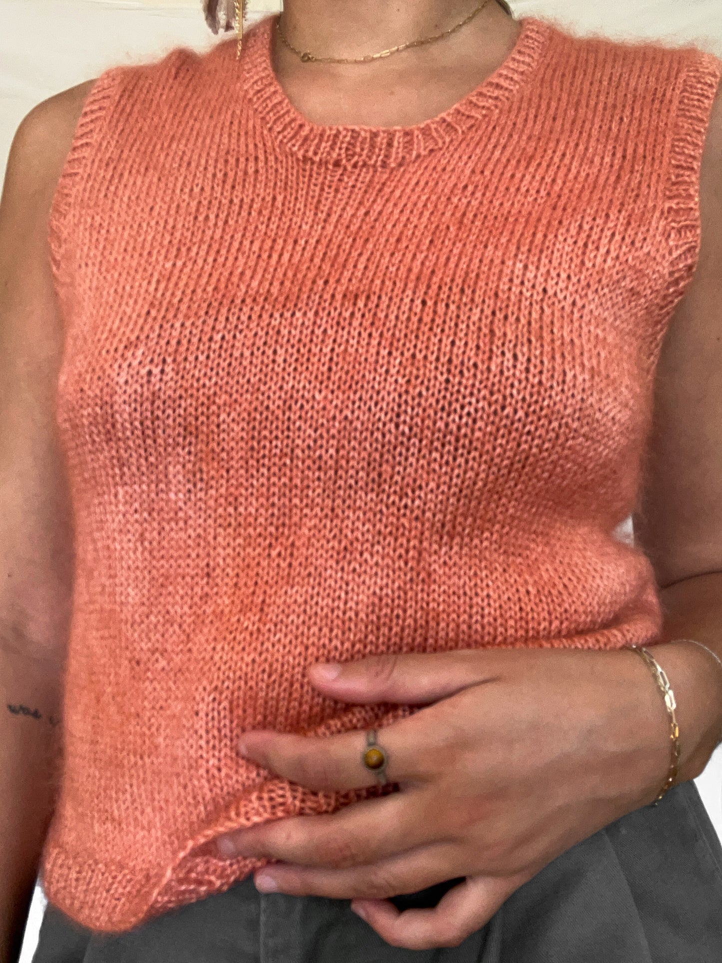 Mohair/Silk Plant Dyed Vest - Madder Root - S