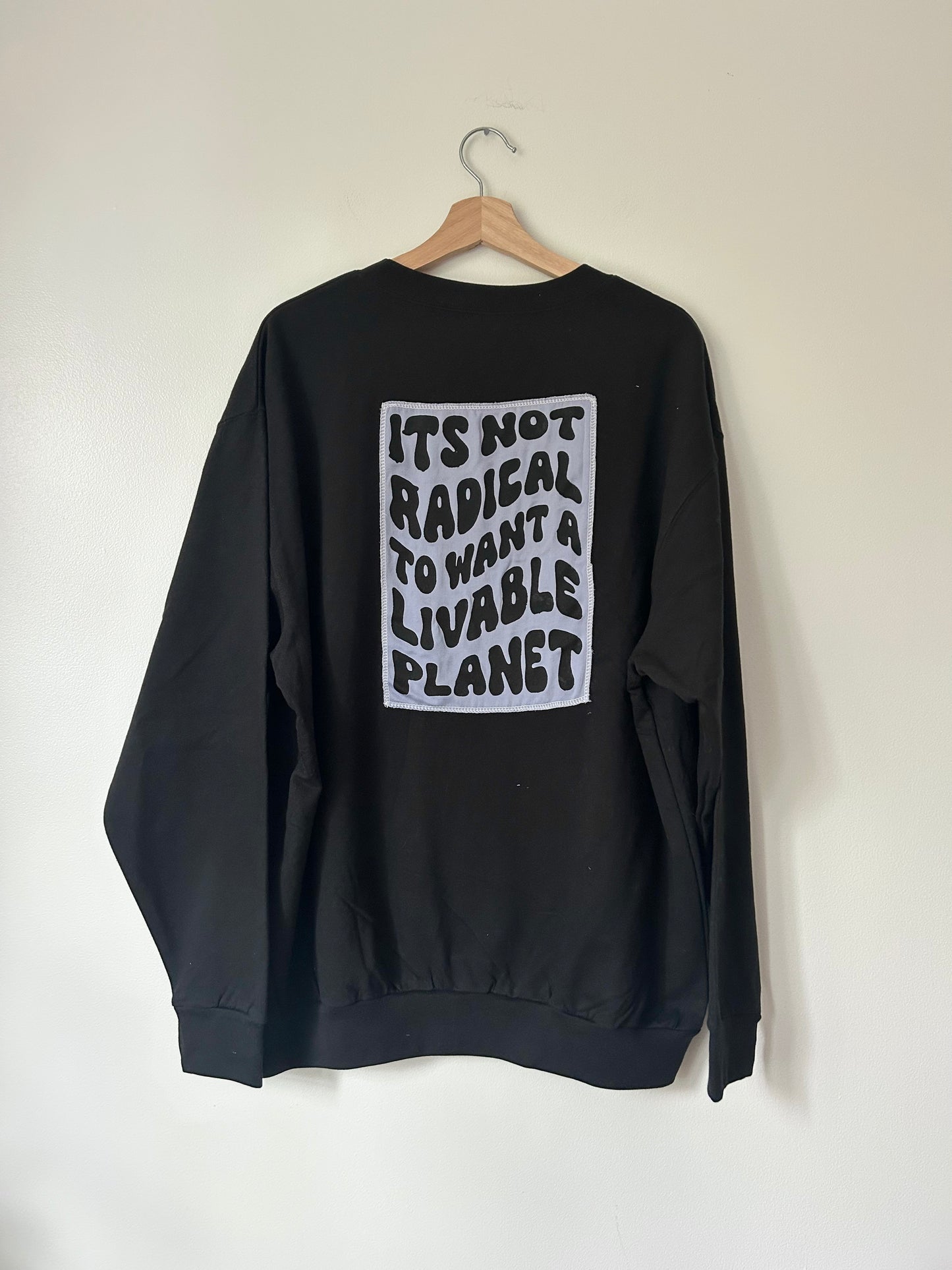 Its Not Radical to Want a Livable Planet Upcycled Crewneck - XL (unisex)