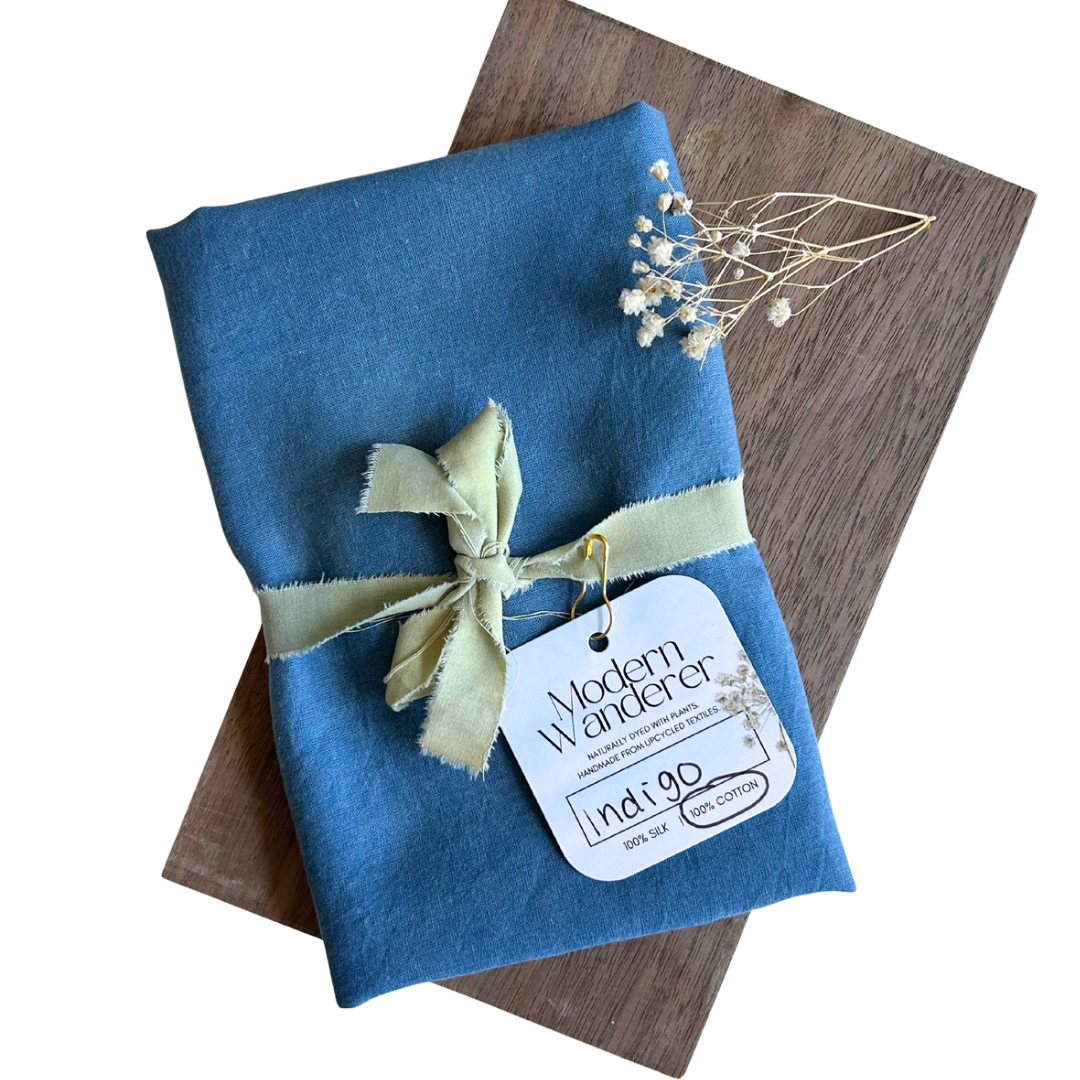 100% Organic Cotton Plant Dyed Bandana - Solid Indigo