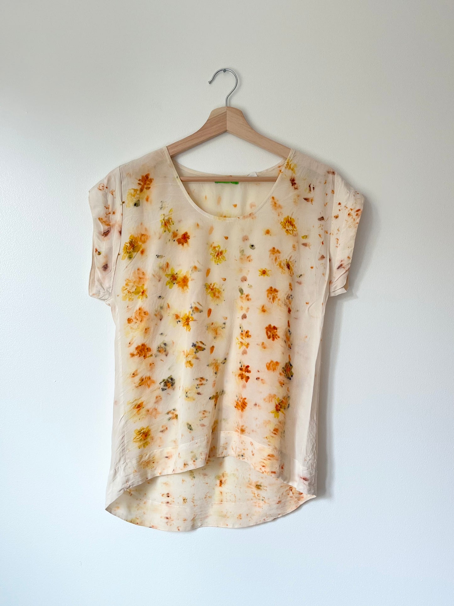 100% Silk Plant Dyed Blouse - Coreopsis - XS