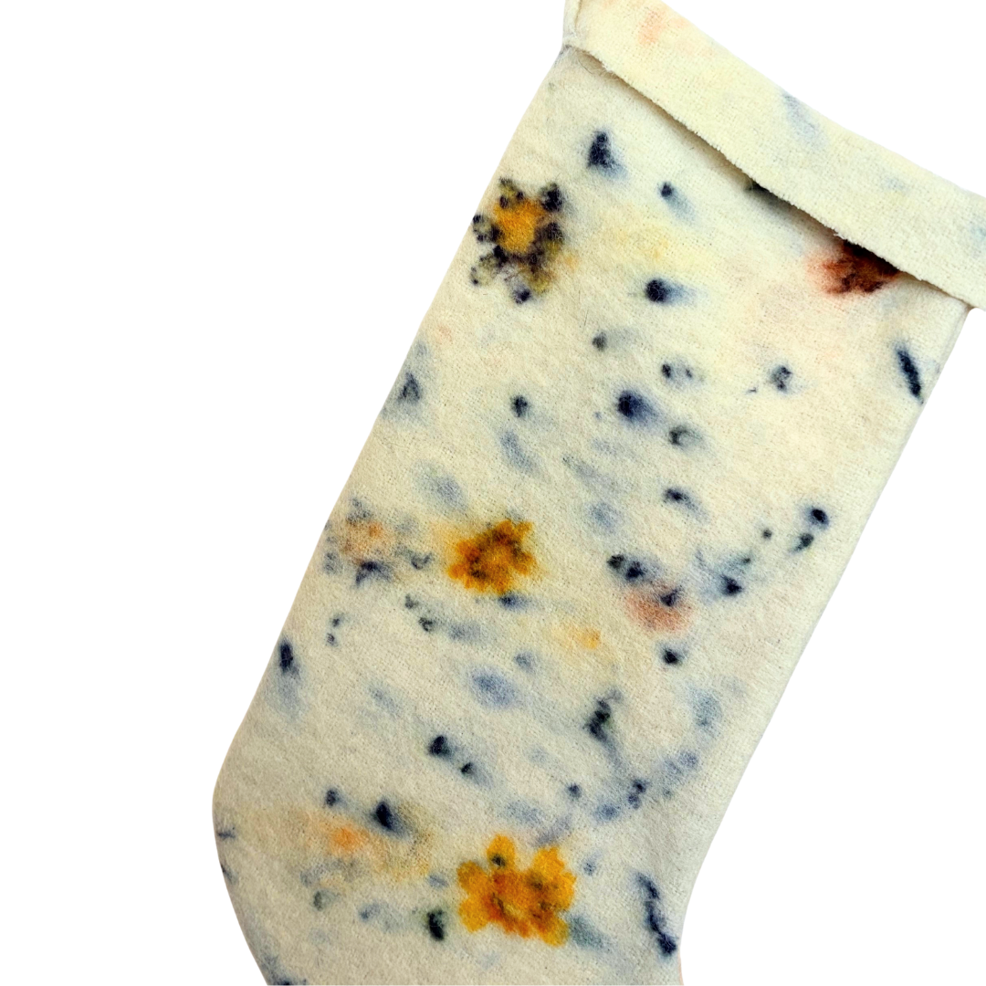 100% Wool Plant Dyed Stocking - Coreopsis/Scabiosa + Full Flower Prints