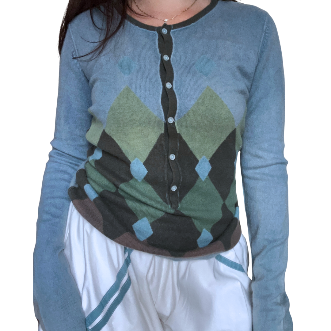 Indigo Dyed 100% Cashmere Pullover - S