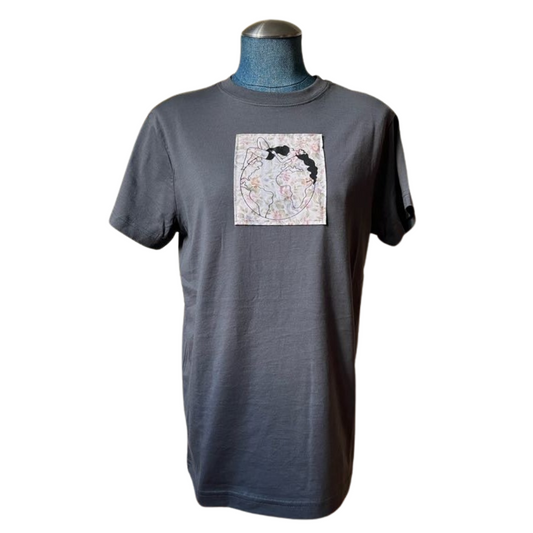100% Supima Cotton "It's Not Radical" Patchwork T-Shirt - Grey