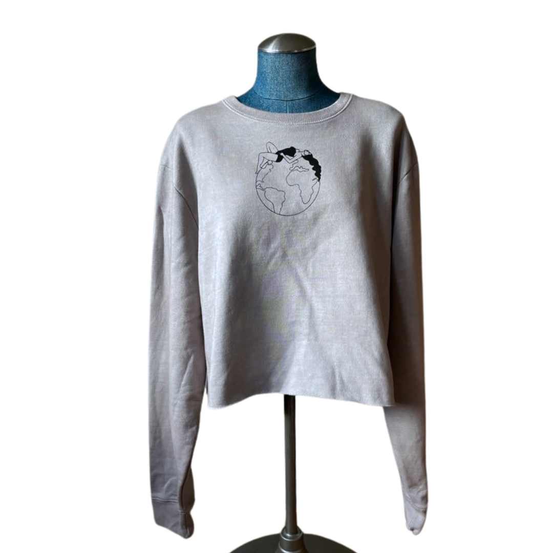 Sumac + Iron Dyed Organic Cotton Cropped Sweater- XL