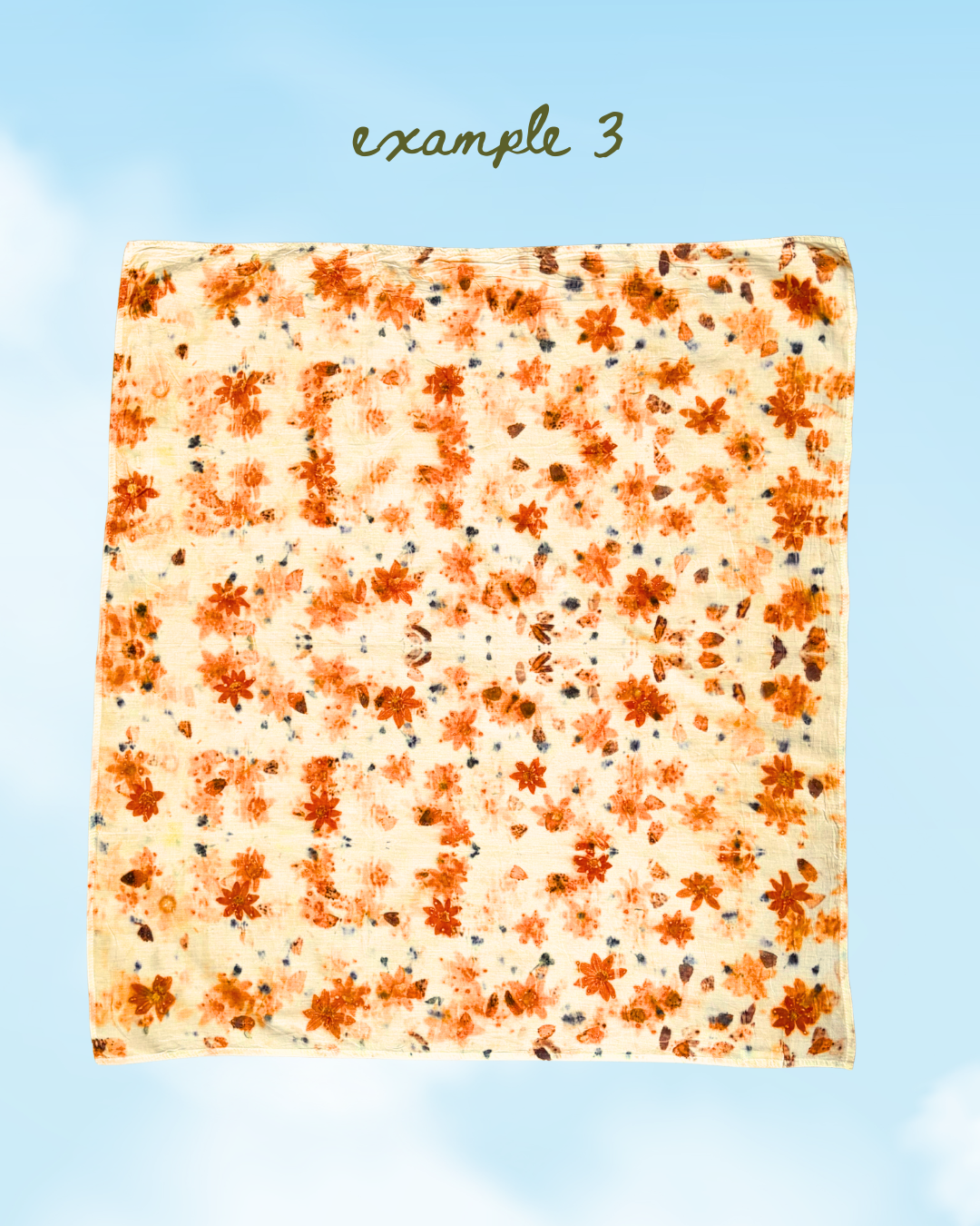 100% Organic Cotton Plant Dyed Bandana - Summer Garden Flowers