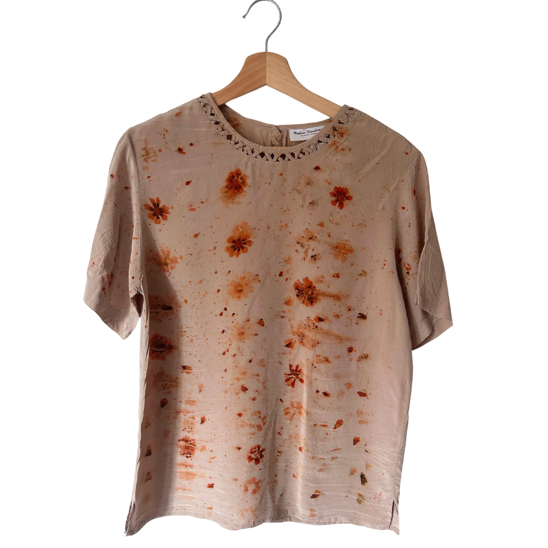 Coreopsis Dyed 100% Silk Button Up - M