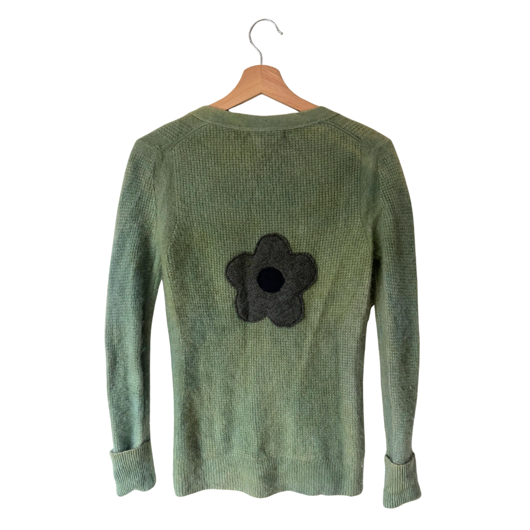 Indigo + Marigold Dyed 100% Cashmere Cardigan - S/M