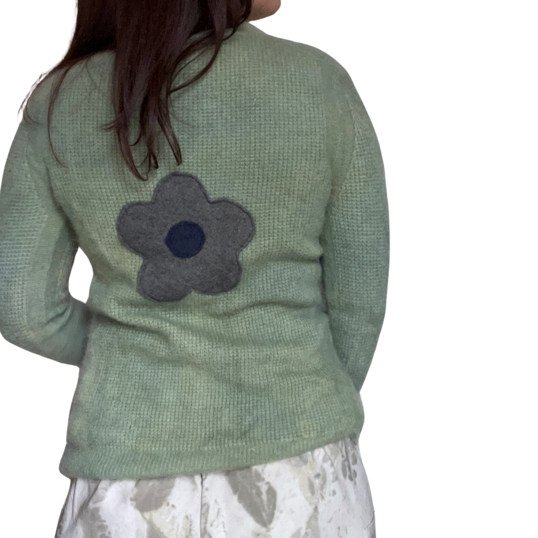 Indigo + Marigold Dyed 100% Cashmere Cardigan - S/M