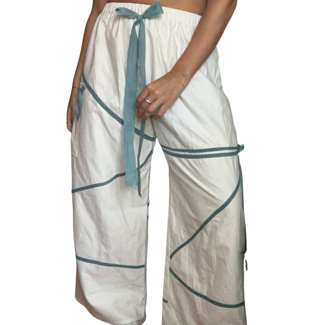 Indigo Dyed One of A Kind Lounge Pants- 100% Upcycled Cotton (Made to Order)