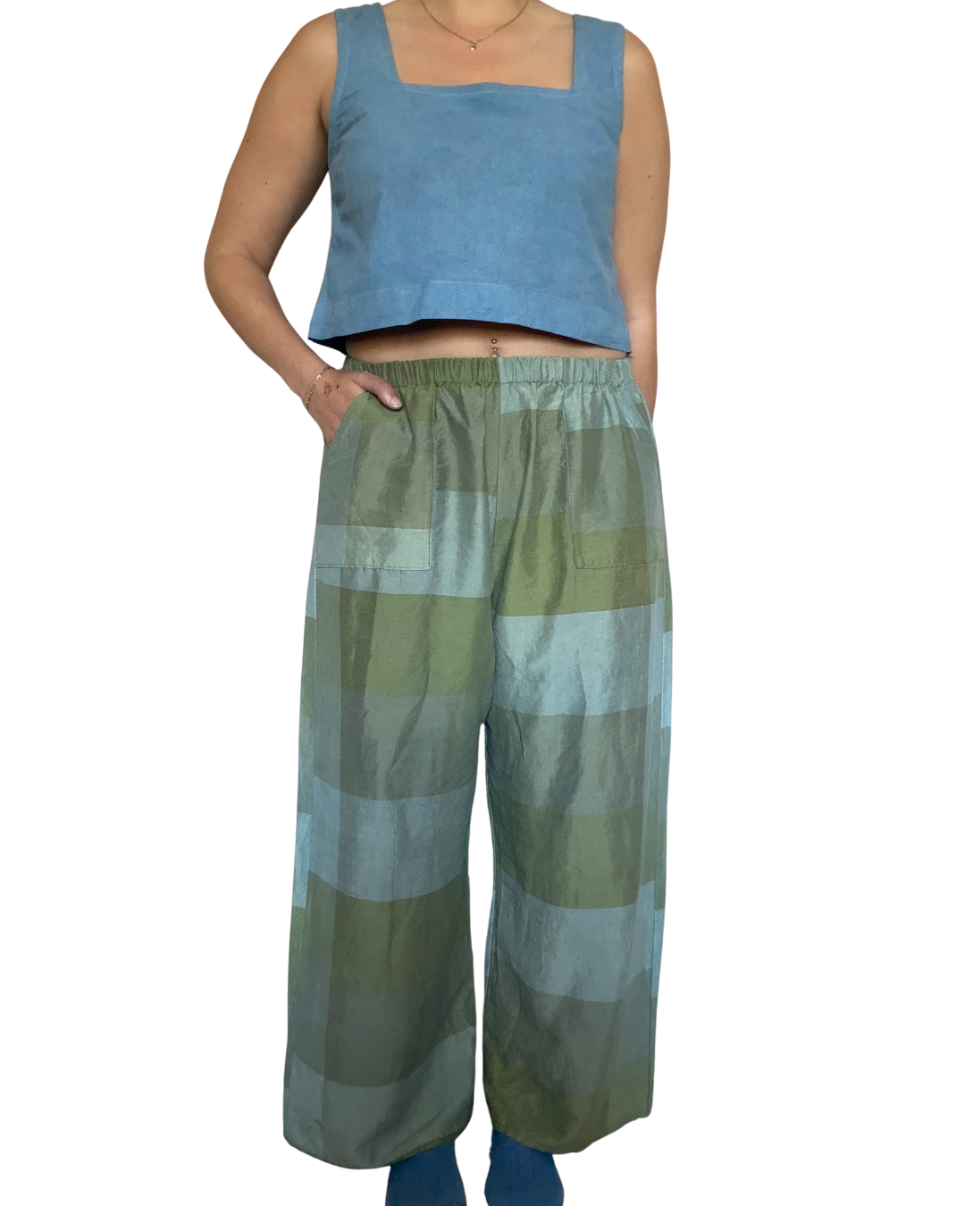 Indigo Dyed Lounge Pants- 100% Deadstock Silk