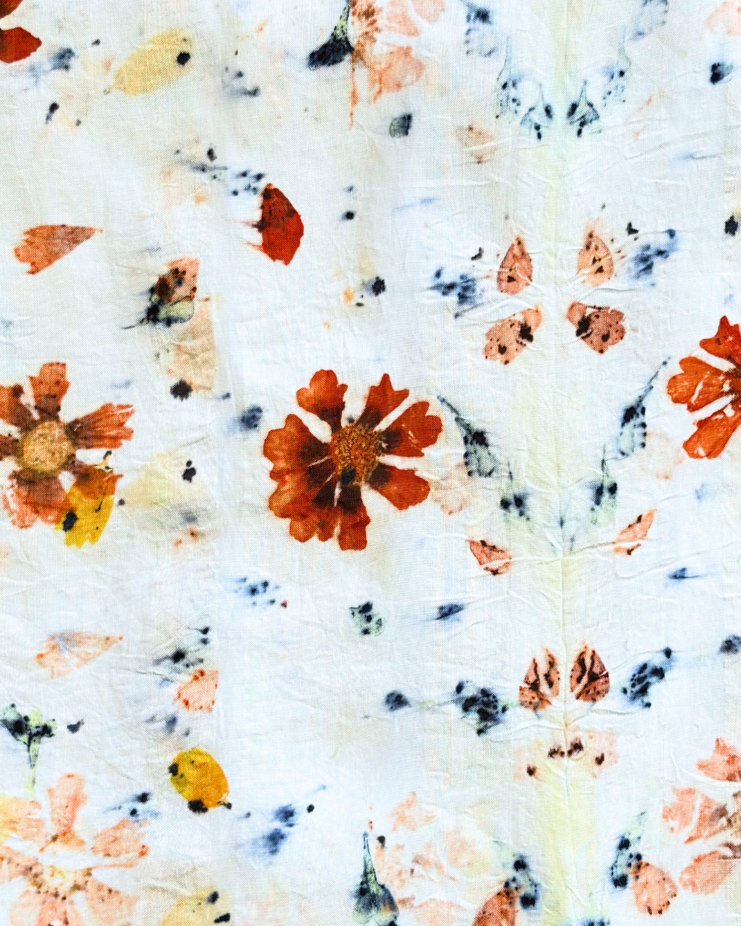 100% Mulberry Silk Plant Dyed Bandana - Garden Flowers (4)