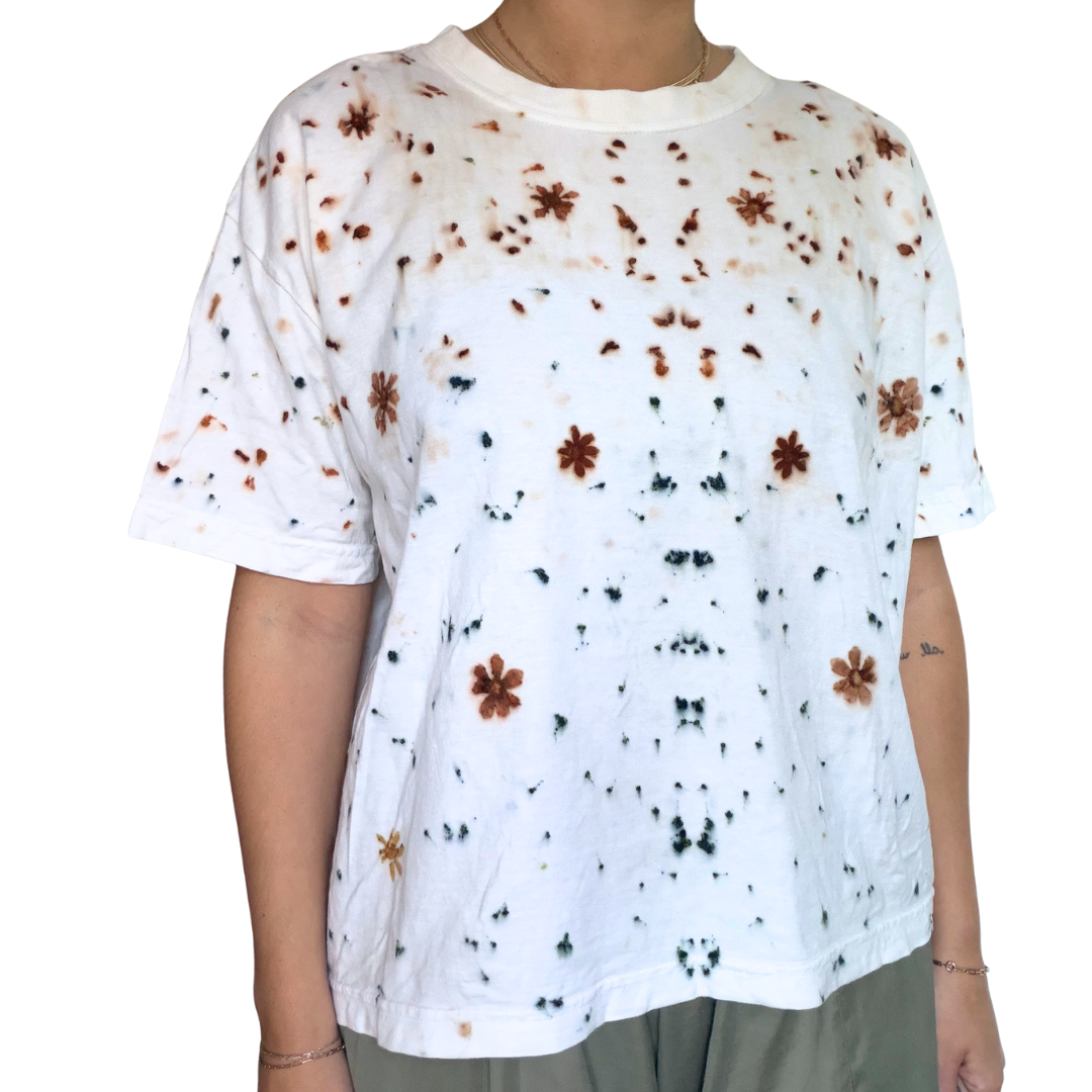 Garden Flower Dyed Tee - Coreopsis + Scabiosa