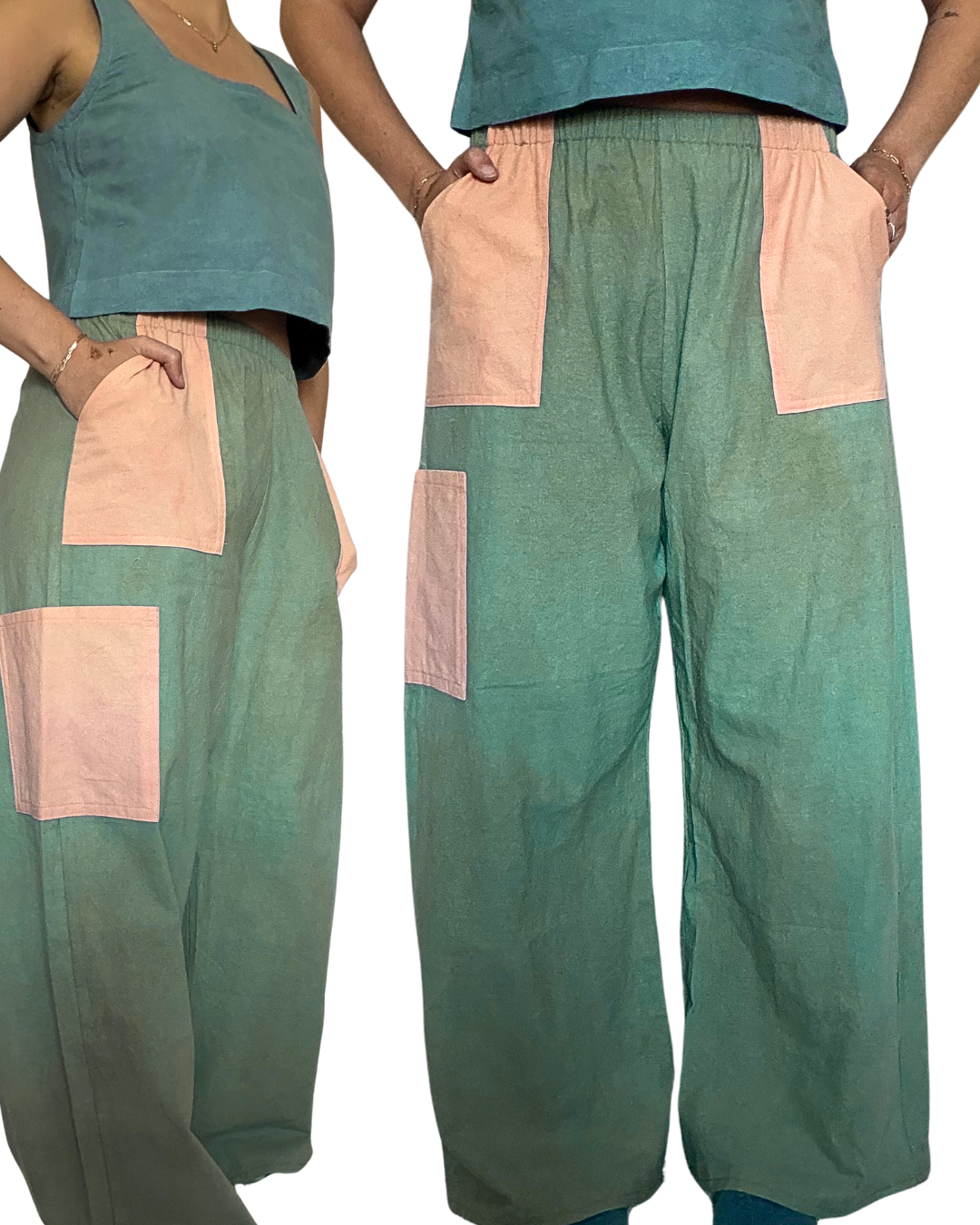 Madder Root + Indigo/Marigold Dyed Lounge Pants- 100% Organic Cotton