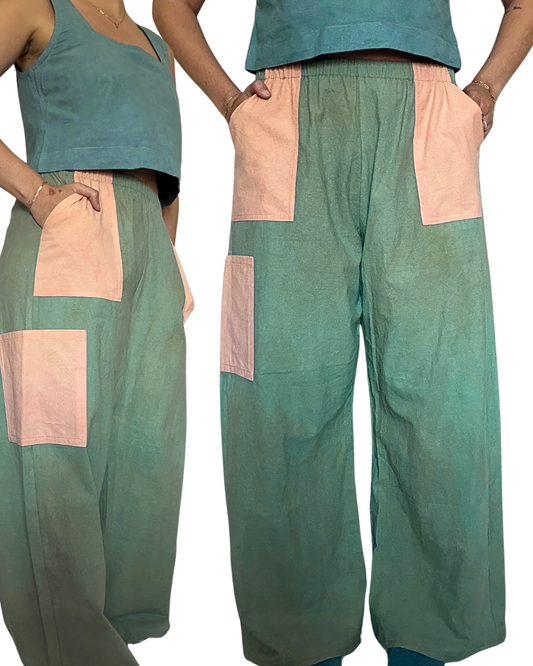Madder Root + Indigo/Marigold Dyed Lounge Pants- 100% Organic Cotton