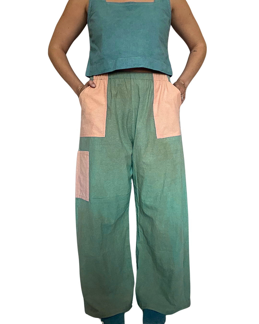 Madder Root + Indigo/Marigold Dyed Lounge Pants- 100% Organic Cotton