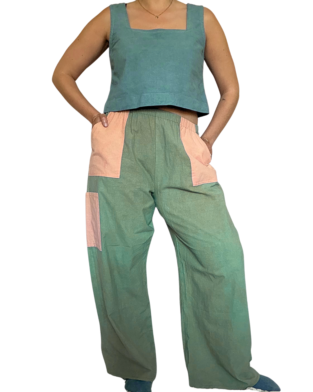 Madder Root + Indigo/Marigold Dyed Lounge Pants- 100% Organic Cotton
