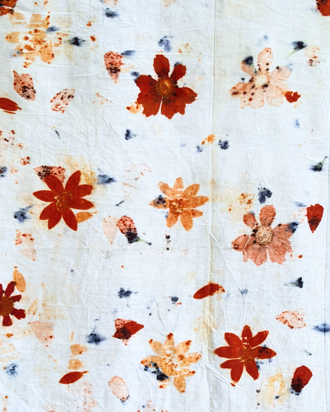 100% Mulberry Silk Plant Dyed Bandana - Garden Flowers (2)