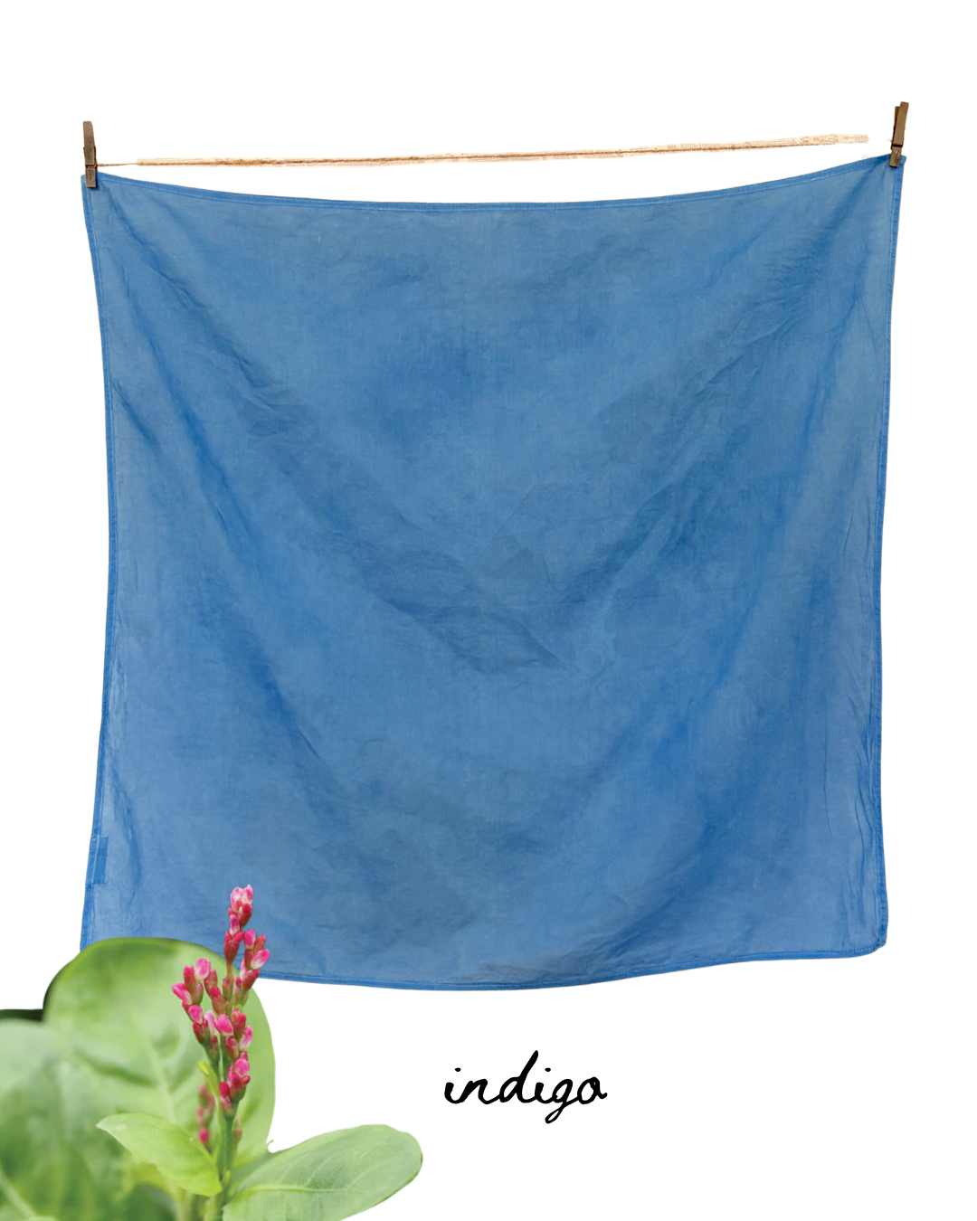 100% Organic Cotton Plant Dyed Bandana - Solid Indigo