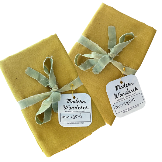 100% Organic Cotton Plant Dyed Bandana - Marigold