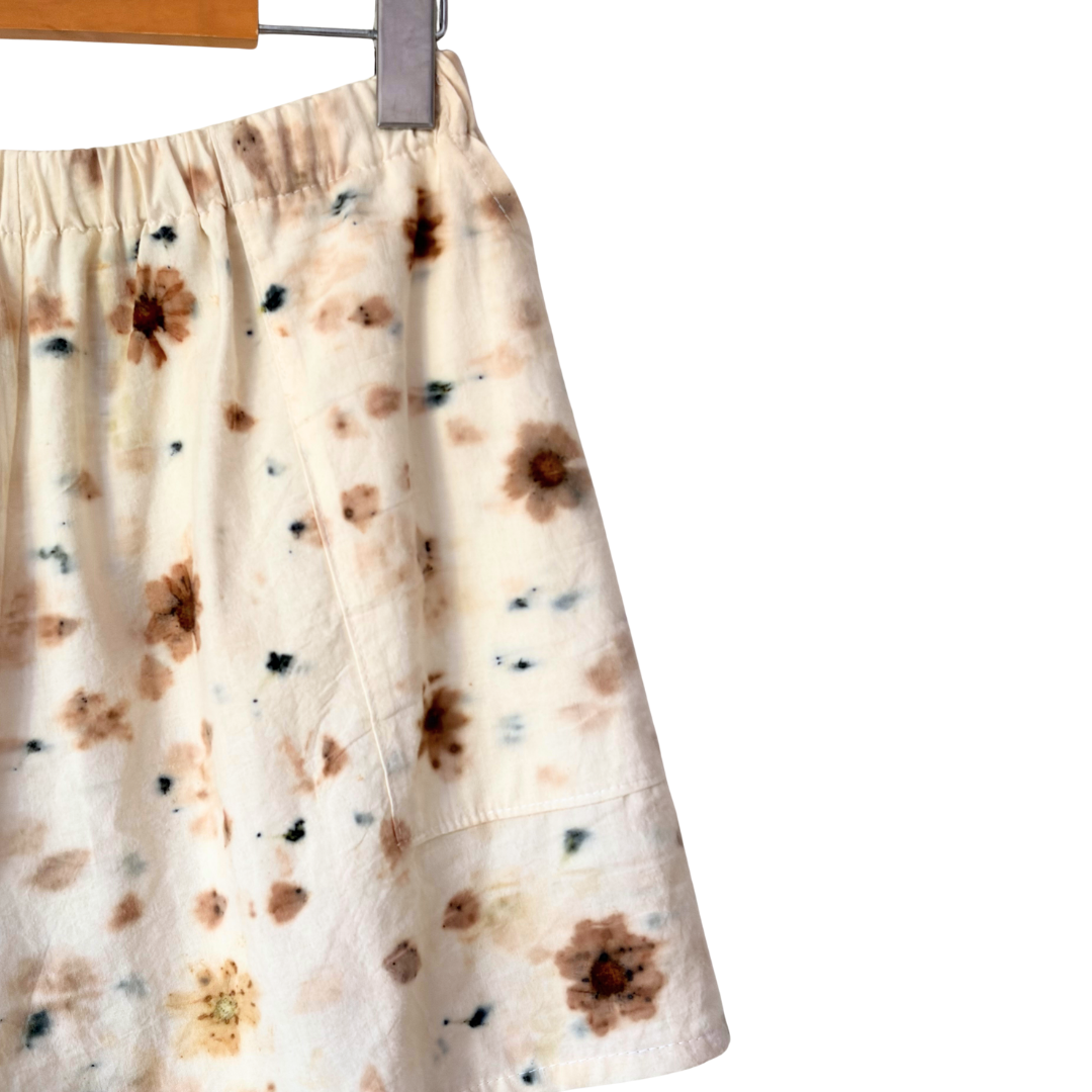 Fall Garden Flower Dyed Shorts - 100% Organic Cotton