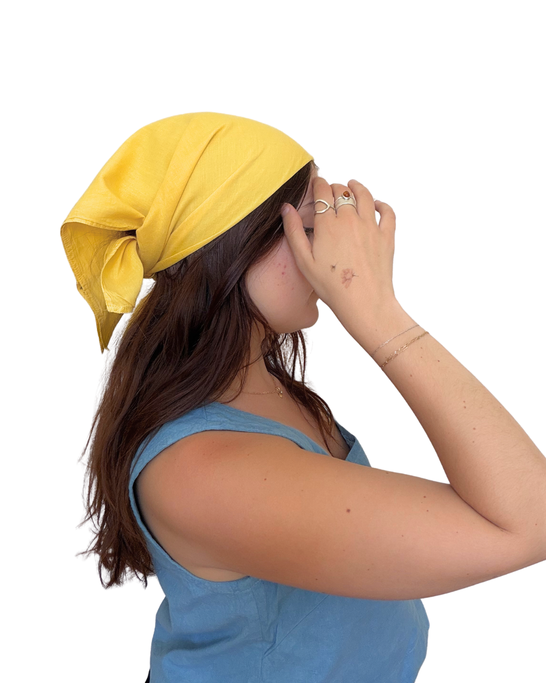 100% Organic Cotton Plant Dyed Bandana - Marigold