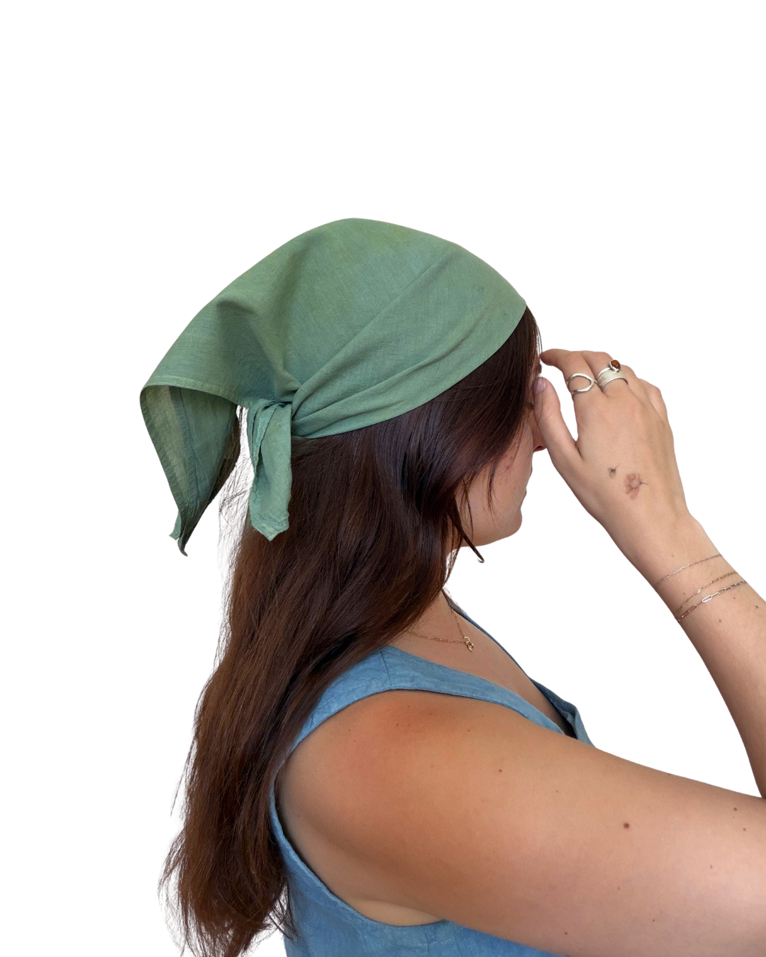 100% Organic Cotton Plant Dyed Bandana - Marigold + Indigo