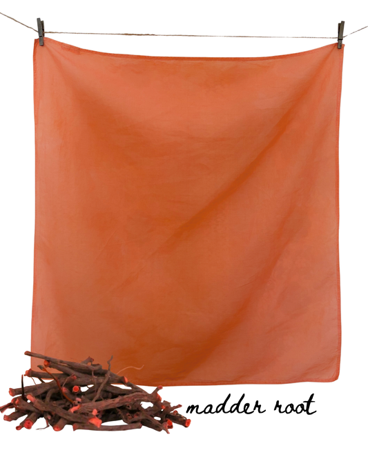 100% Organic Cotton Plant Dyed Bandana - Madder Root